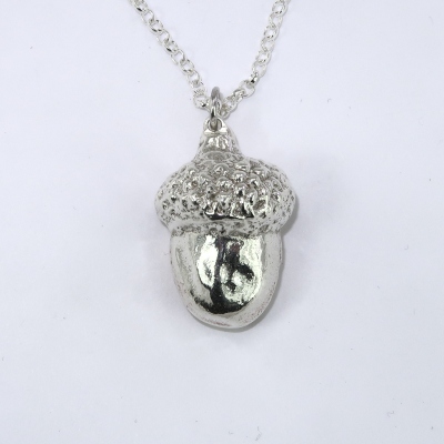 Sterling silver acorn